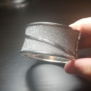 Sparkly silver cuff bracelet